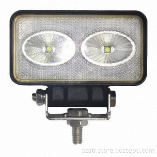 Vehicle Mounted LED Work Light, 2 x 10W Power, Made of Die-casting Aluminum Housing Material